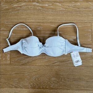H&M Striped Blue Bikini Top (Size 34C)